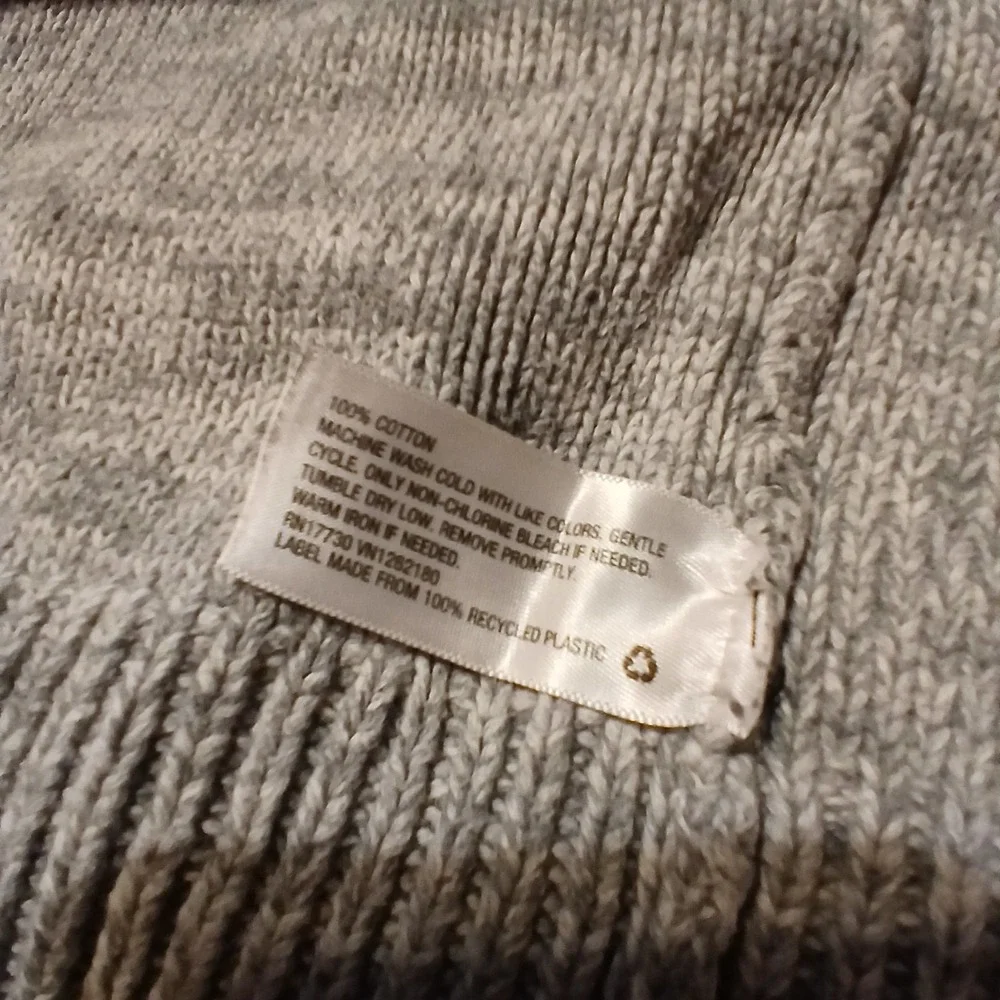 Merona Men's Large Gray Ombre Shawl Collar Cable Knit Cardigan Sweater